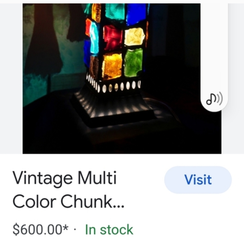 Mid century Brutalist chunk glass lamp - Picture 3 of 10